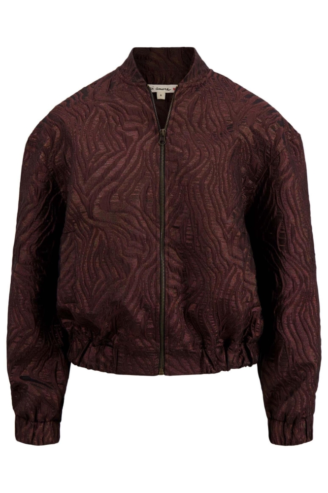 BOMBER JASJE VAN LUREX JAQUARD 0310 030 7250 CHOCOLADE BRUIN/ GOUD